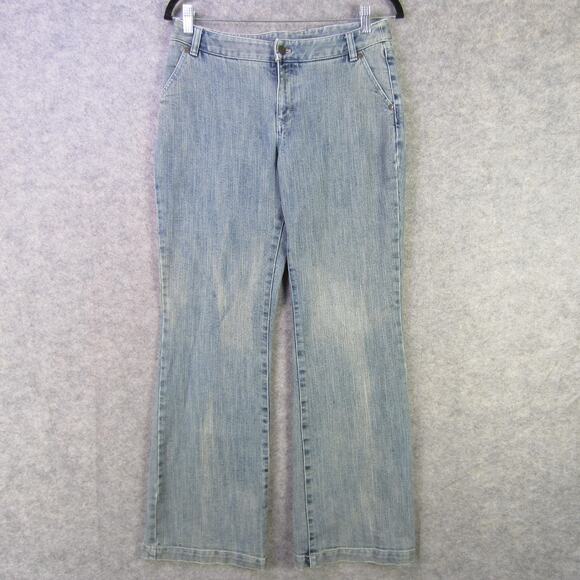 Petite Sophisticate Jeans Womens Petite 10 Light Wash Bootcut Embroidered Beaded - Picture 1 of 10